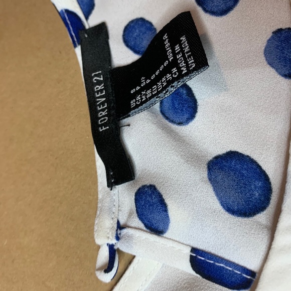 Blue and whit poka dot dress top - Picture 2 of 2